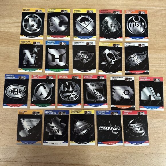 1990-91 Pro Set Hockey Team Logo 21 Card Set - Picture 1 of 1
